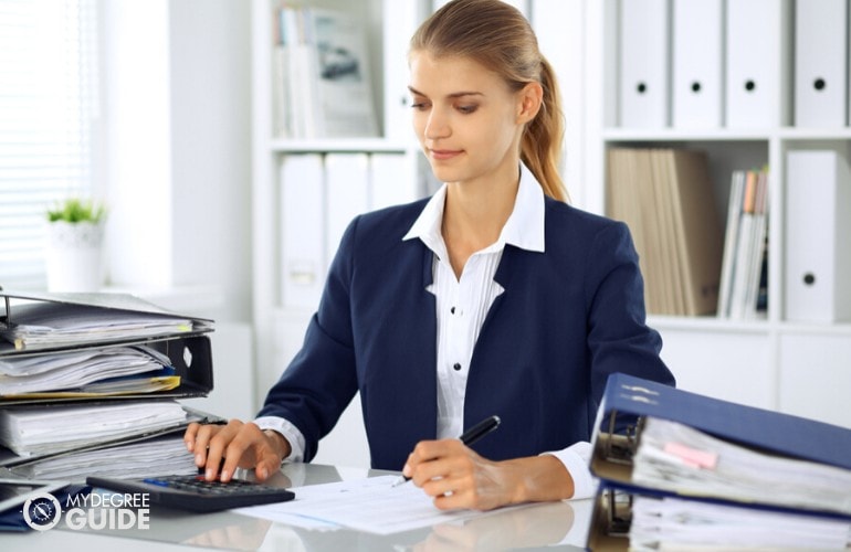 accountant working in the office