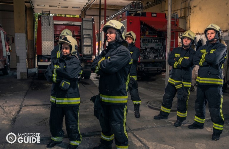 firefighters getting ready for duty