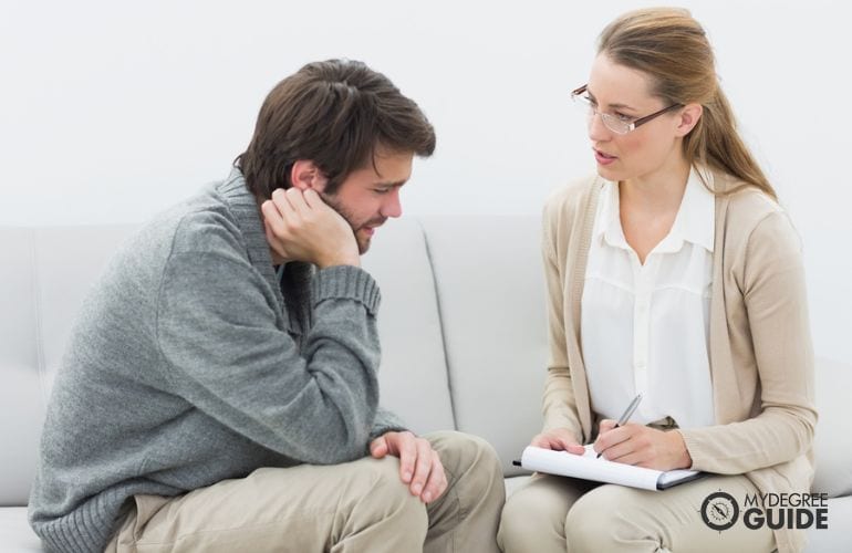 Mental Health Counselor in a session with a patient